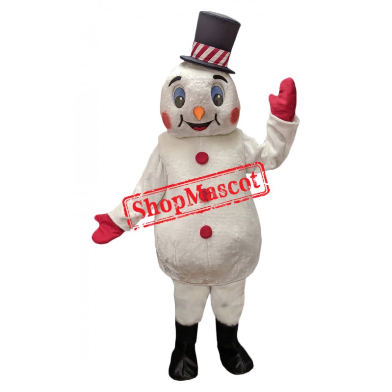 Friendly Christmas Snowman Mascot Costume