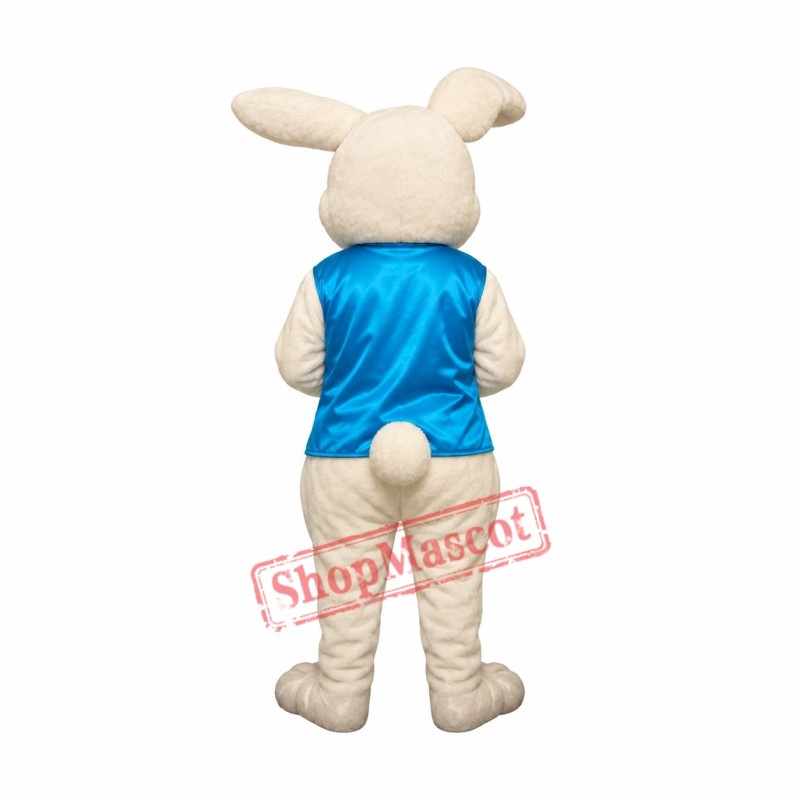 Friendly White Easter Bunny Rabbit Mascot Costume Friendly White Easter Bunny Rabbit Mascot Costume