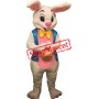 Friendly White Easter Bunny Rabbit Mascot Costume