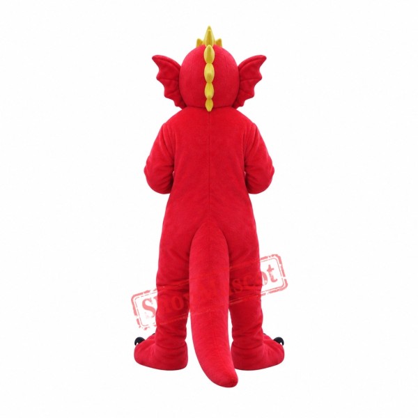 Superb Red Dragon Mascot Costume Superb Red Dragon Mascot Costume