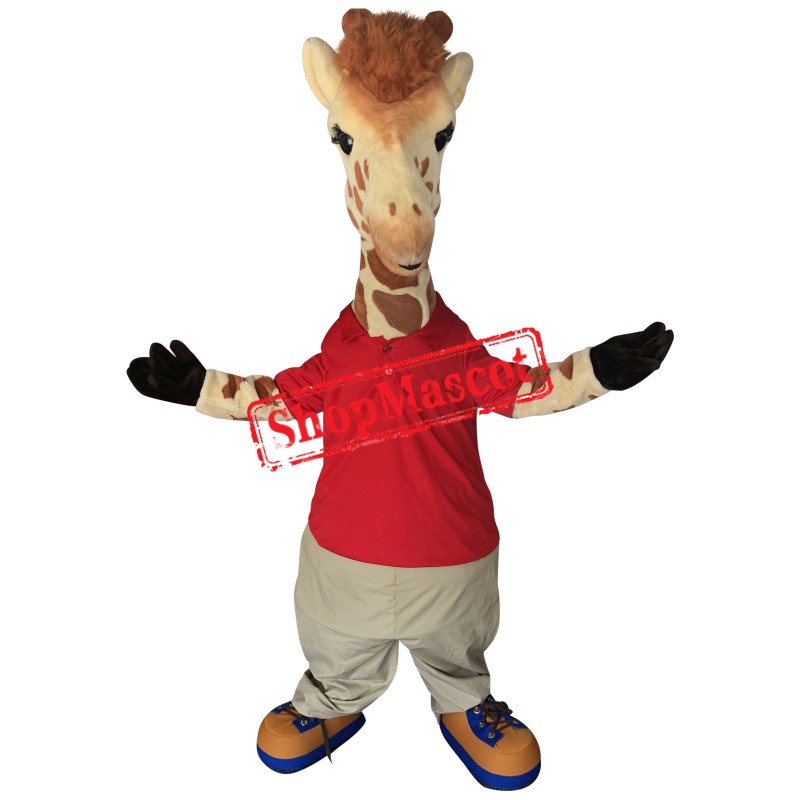 Superb Realistic Giraffe Mascot Costume