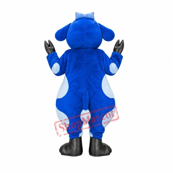Cute Blue & White Cow Mascot Costume Cute Blue & White Cow Mascot Costume
