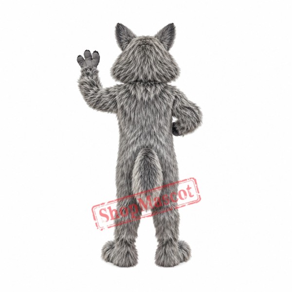 Power Fierce Grey Wolf Mascot Costume Power Fierce Grey Wolf Mascot Costume