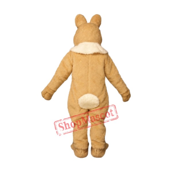 Friendly Brown Easter Bunny Mascot Costume Friendly Brown Easter Bunny Mascot Costume