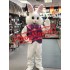 Friendly Purple Suit Easter Bunny Mascot Costume