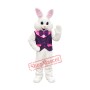 Friendly Purple Suit Easter Bunny Mascot Costume
