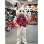 Friendly Purple Suit Easter Bunny Mascot Costume