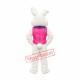 Friendly Pink Suit Easter Bunny Mascot Costume