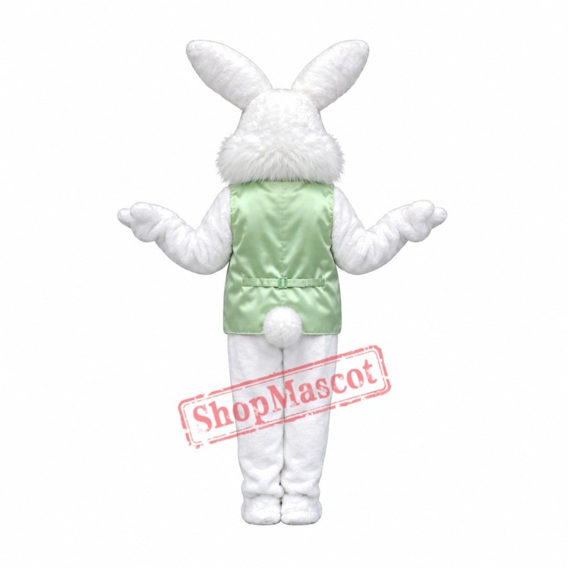 Friendly Green Suit Easter Bunny Mascot Costume