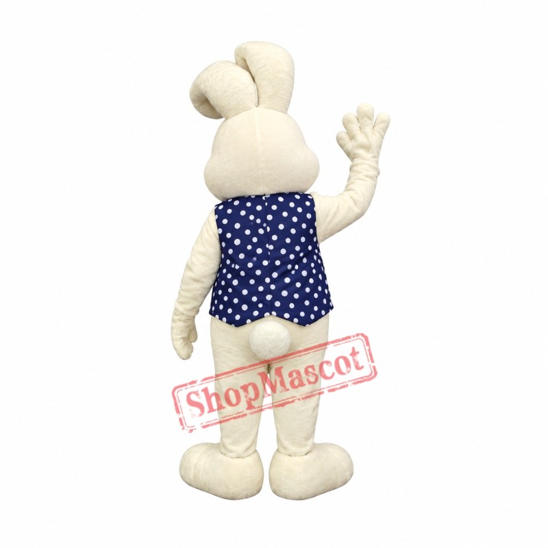 Beautiful White Easter Bunny Mascot Costume Beautiful White Easter Bunny Mascot Costume