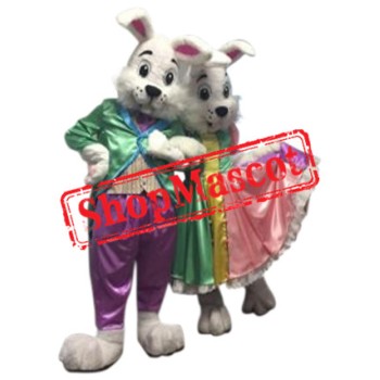Loving Mr & Mrs Bunny Mascot Costume