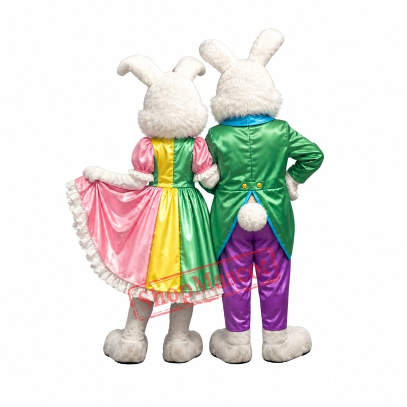 Loving Mr & Mrs Bunny Mascot Costume Loving Mr & Mrs Bunny Mascot Costume