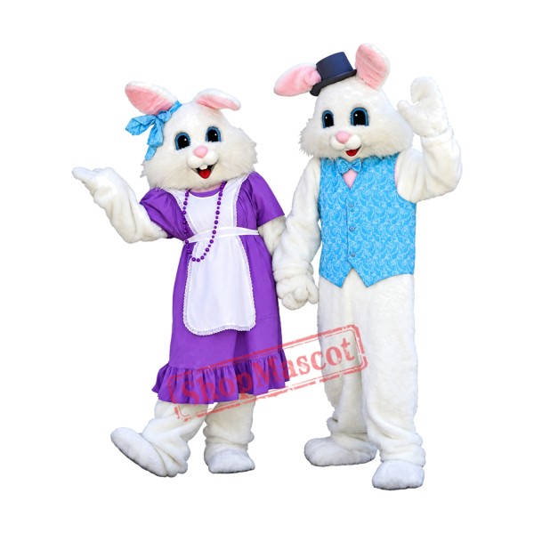 Lovely Mr & Mrs Bunny Mascot Costume Lovely Mr & Mrs Bunny Mascot Costume