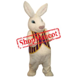Superb White Easter Bunny Mascot Costume