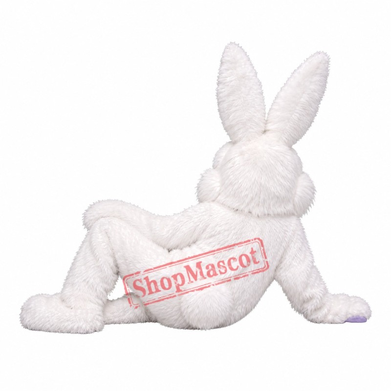 Superb Friendly White Rabbit Mascot Costume Superb Friendly White Rabbit Mascot Costume