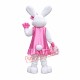 Pink Dress Easter Bunny Mascot Costume
