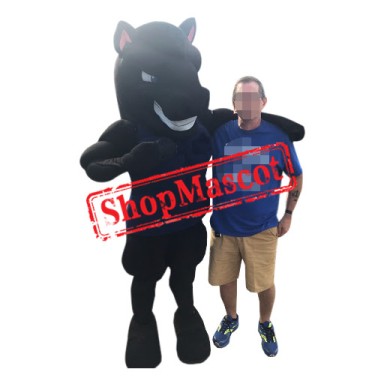 Superb Power Black Horse Mascot Costume