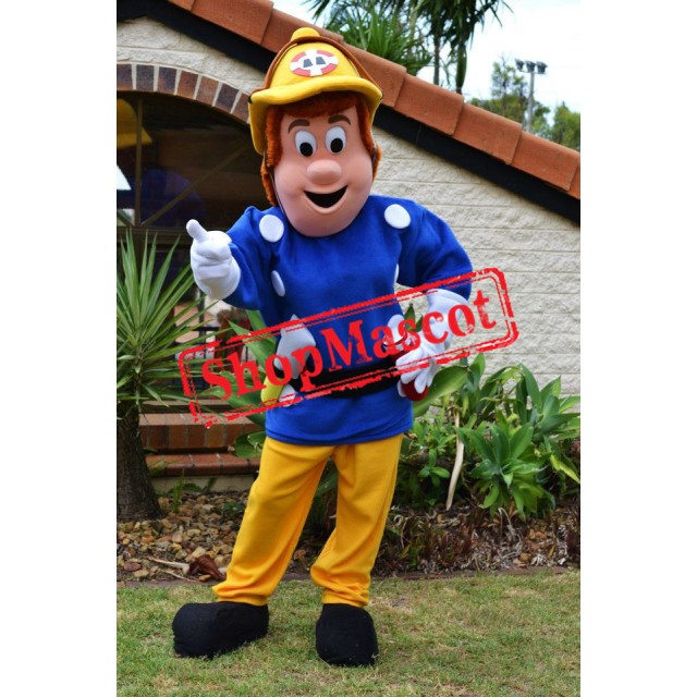 Superb Fireman Sam Mascot Costume