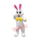 Affordable Happy White Rabbit Mascot Costume Affordable Happy White Rabbit Mascot Costume