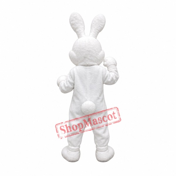 Affordable Happy White Rabbit Mascot Costume Affordable Happy White Rabbit Mascot Costume