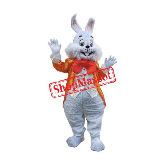 Orange Suit Easter Bunny Mascot Costume
