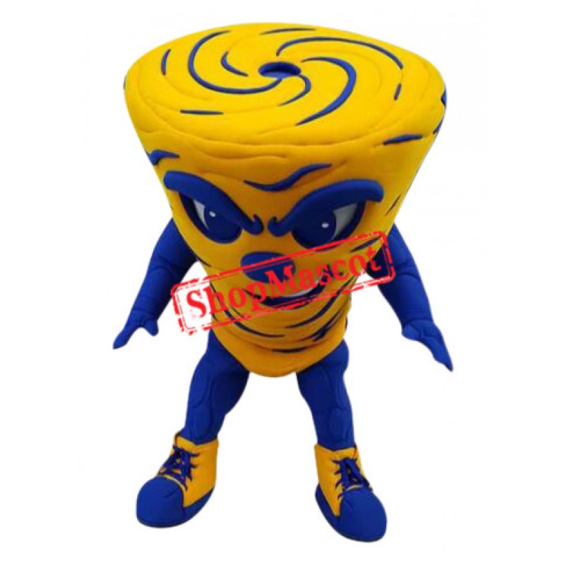 Yellow Power Tornado Mascot Costume