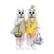 White Mr & Mrs Easter Bunny Mascot Costume White Mr & Mrs Easter Bunny Mascot Costume