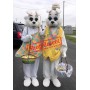 White Mr & Mrs Easter Bunny Mascot Costume
