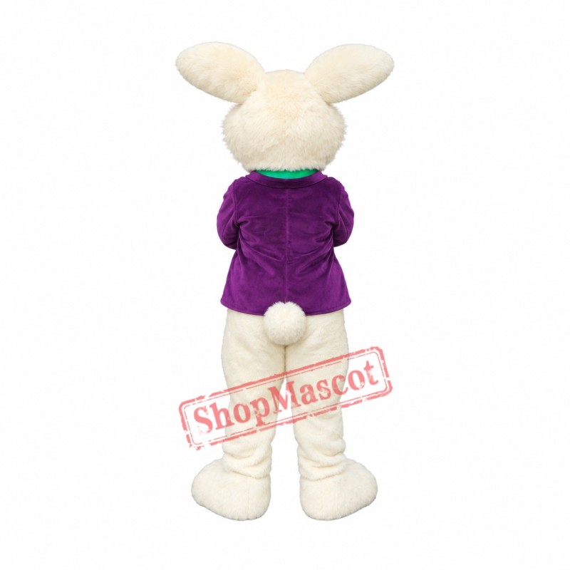 Superb Purple Suit Easter Bunny Mascot Costume Superb Purple Suit Easter Bunny Mascot Costume