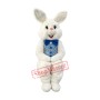 Friendly White Easter Bunny Mascot Costume