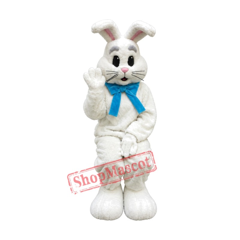 Happy White Easter Bunny Mascot Costume