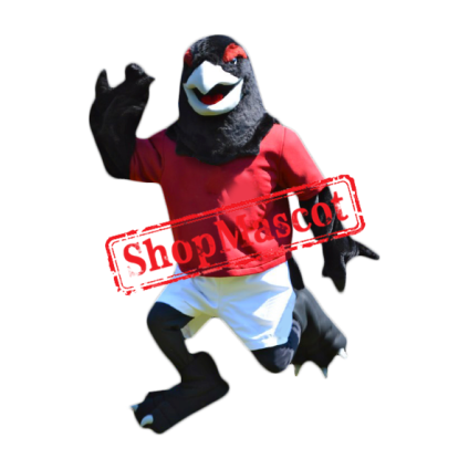 Friendly Black Hawk Mascot Costume
