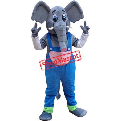 Blue Suit Elephant Mascot Costume