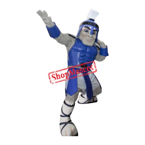 Blue Spartan Knight Mascot Costume