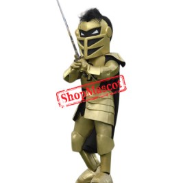 Golden Spartan Knight Mascot Costume