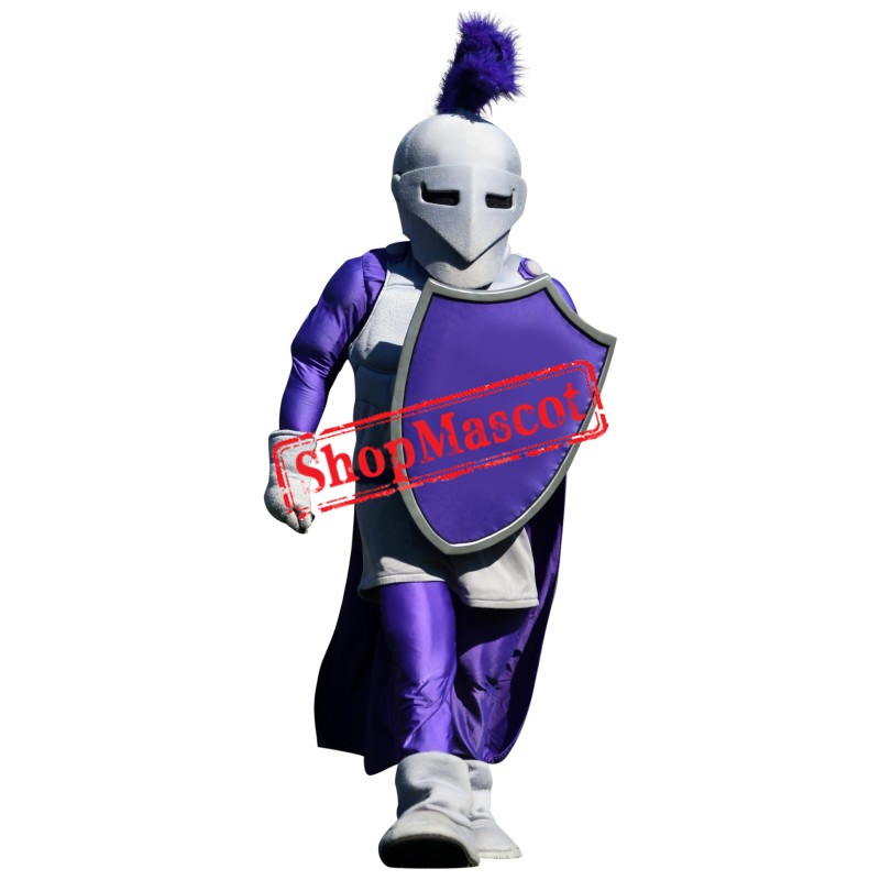 Purple Spartan Knight Mascot Costume