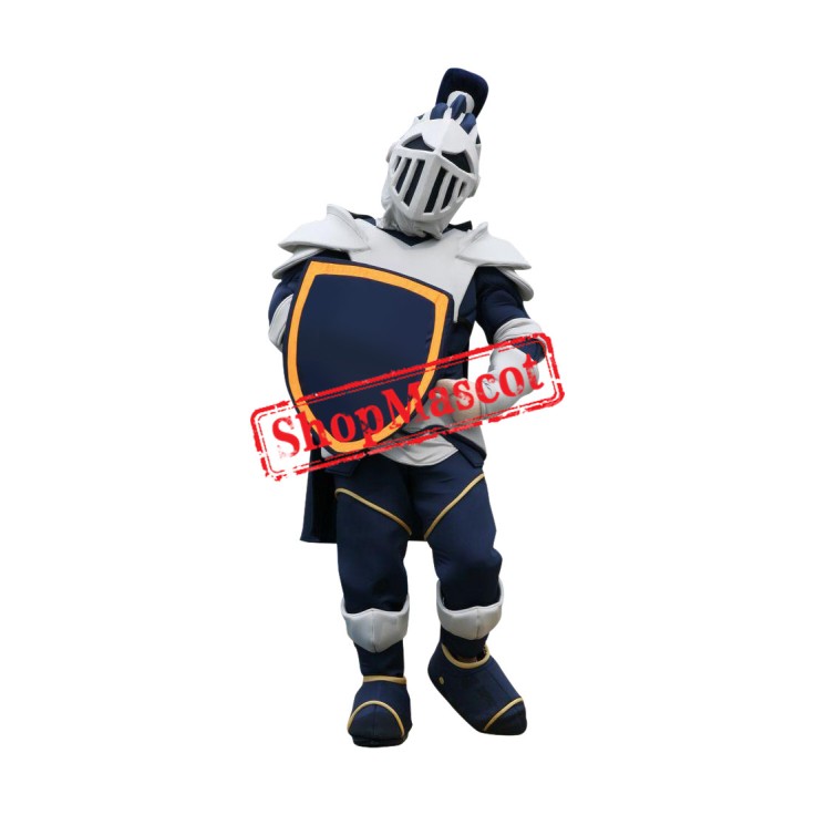Superb Blue & White Knight Mascot Costume