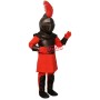 Superb Red & Black Knight Mascot Costume