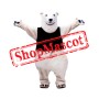 Friendly Realistic Polar Bear Mascot Costume