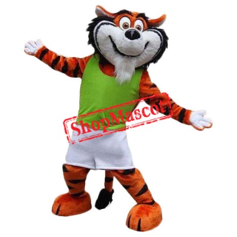 Friendly Adult Tiger Mascot Costume