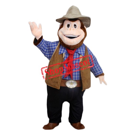 Sheriff Monkey Mascot Costume