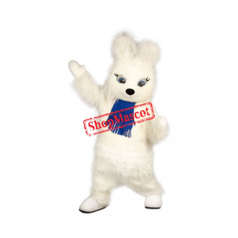 Friendly White Rabbit Mascot Costume