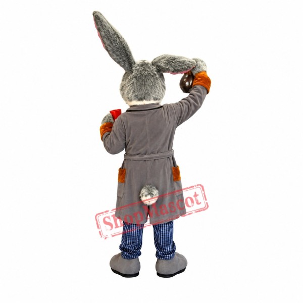 Superb Grey Easter Bunny Mascot Costume Superb Grey Easter Bunny Mascot Costume