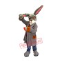 Superb Grey Easter Bunny Mascot Costume