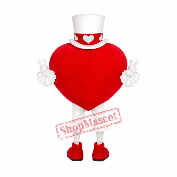 Happy Red Heart Mascot Costume Happy Red Heart Mascot Costume