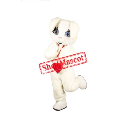 Red Heart White Rabbit Mascot Costume