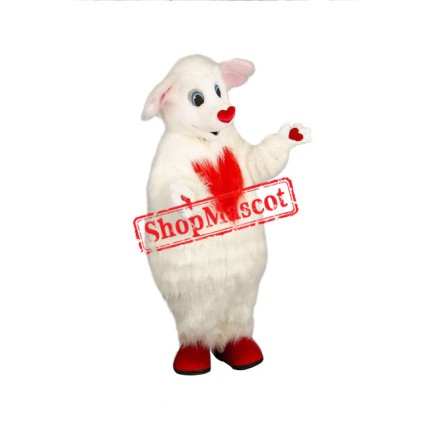 Red Heart Sheep Mascot Costume