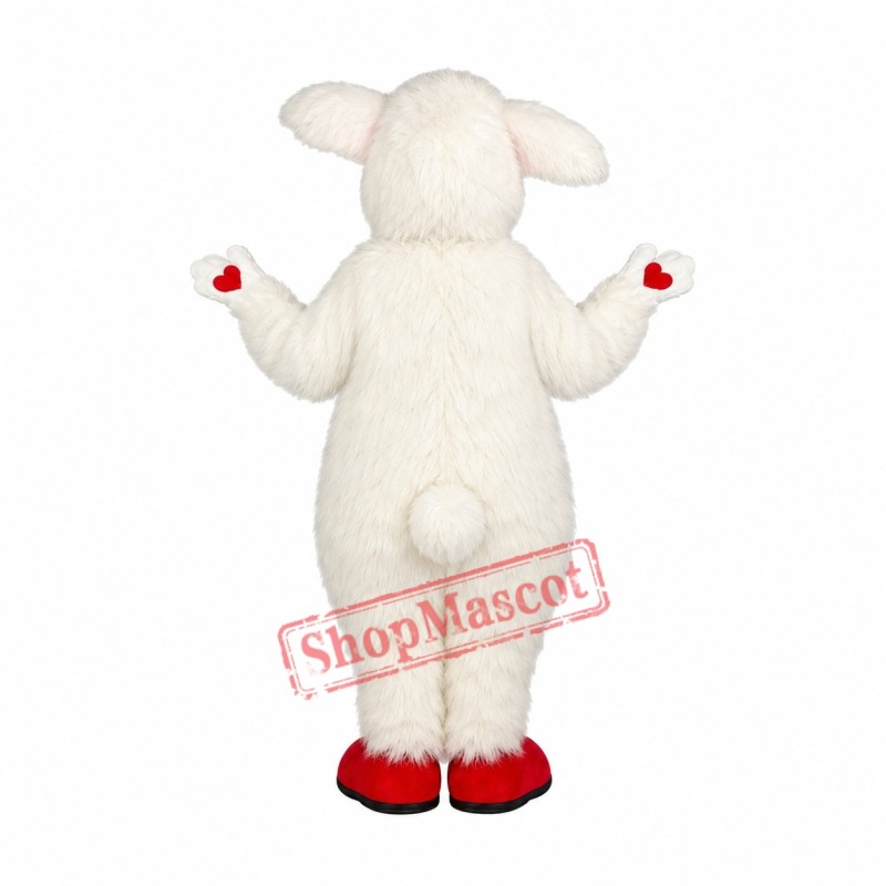 Red Heart Sheep Mascot Costume Red Heart Sheep Mascot Costume