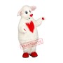 Red Heart Sheep Mascot Costume