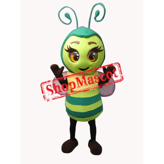 Superb Green Bee Mascot Costume